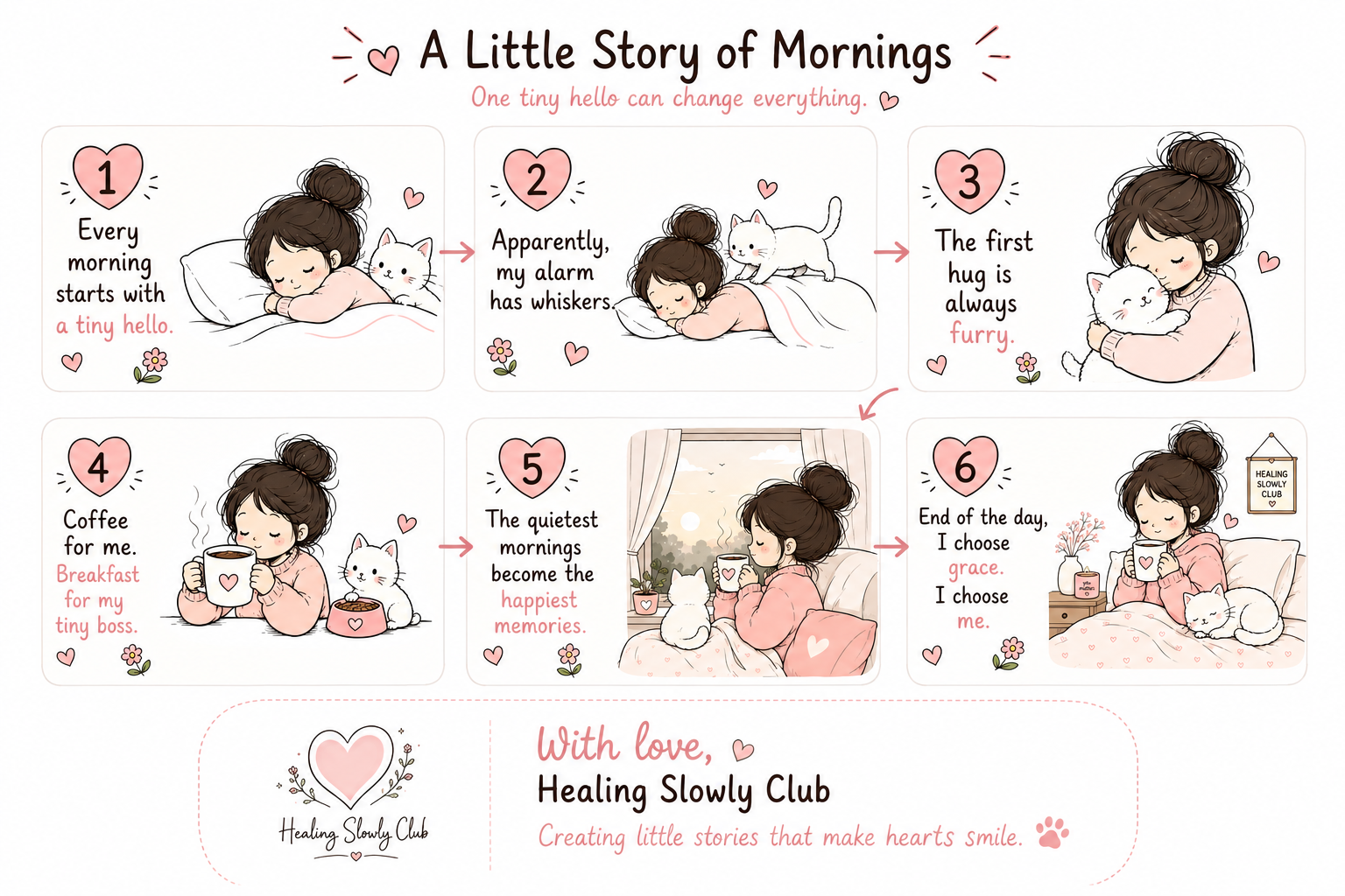 Morning With My Cat Mug | Cute Cat Lover Coffee Mug | Cozy Cat Mom Gift | Doodle Story Mug