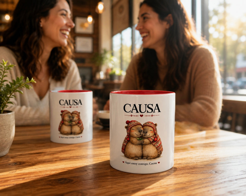 Capybara Friendship Mug – “CAUSA” | Here I’m With You, Causa | Peruvian Soul™