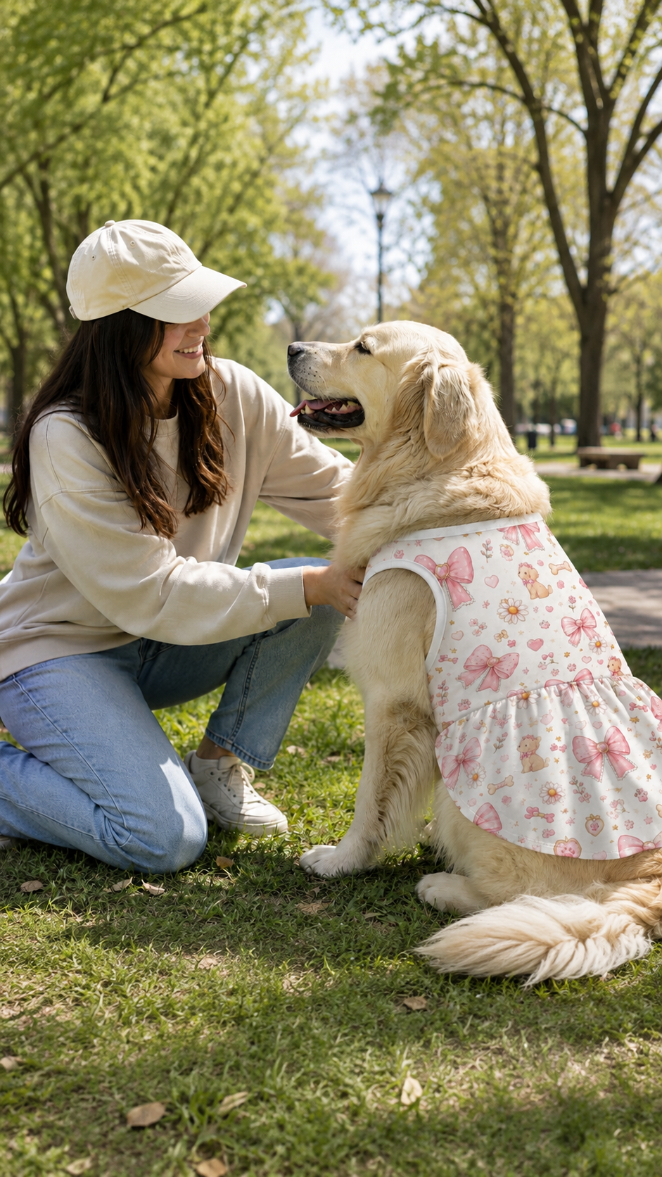 Pink Bow Garden Pet Dress – Plus Size Ruffle Dress