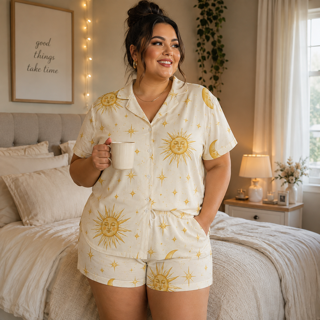 Sunshine Bestie Satin Pajama Set