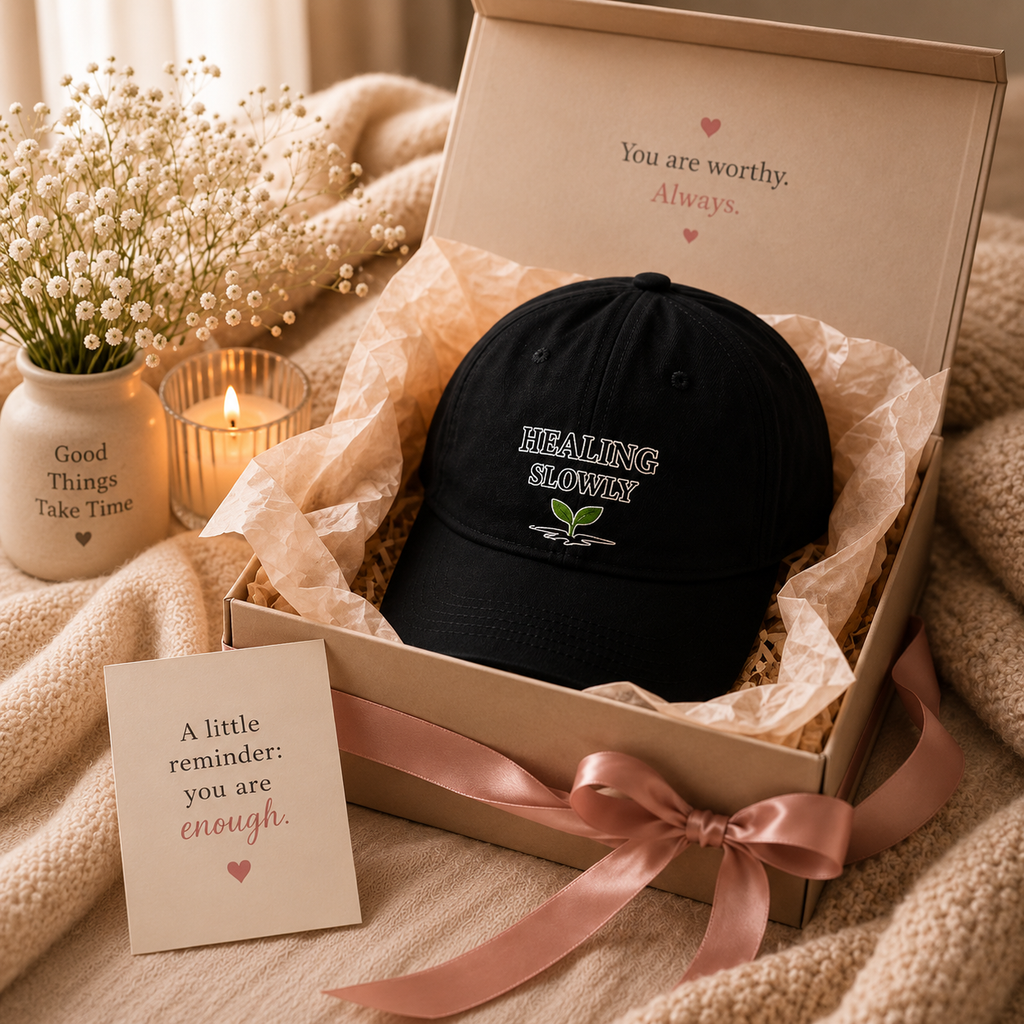 Healing Slowly Embroidered Cap | Recovery & Growth Hat