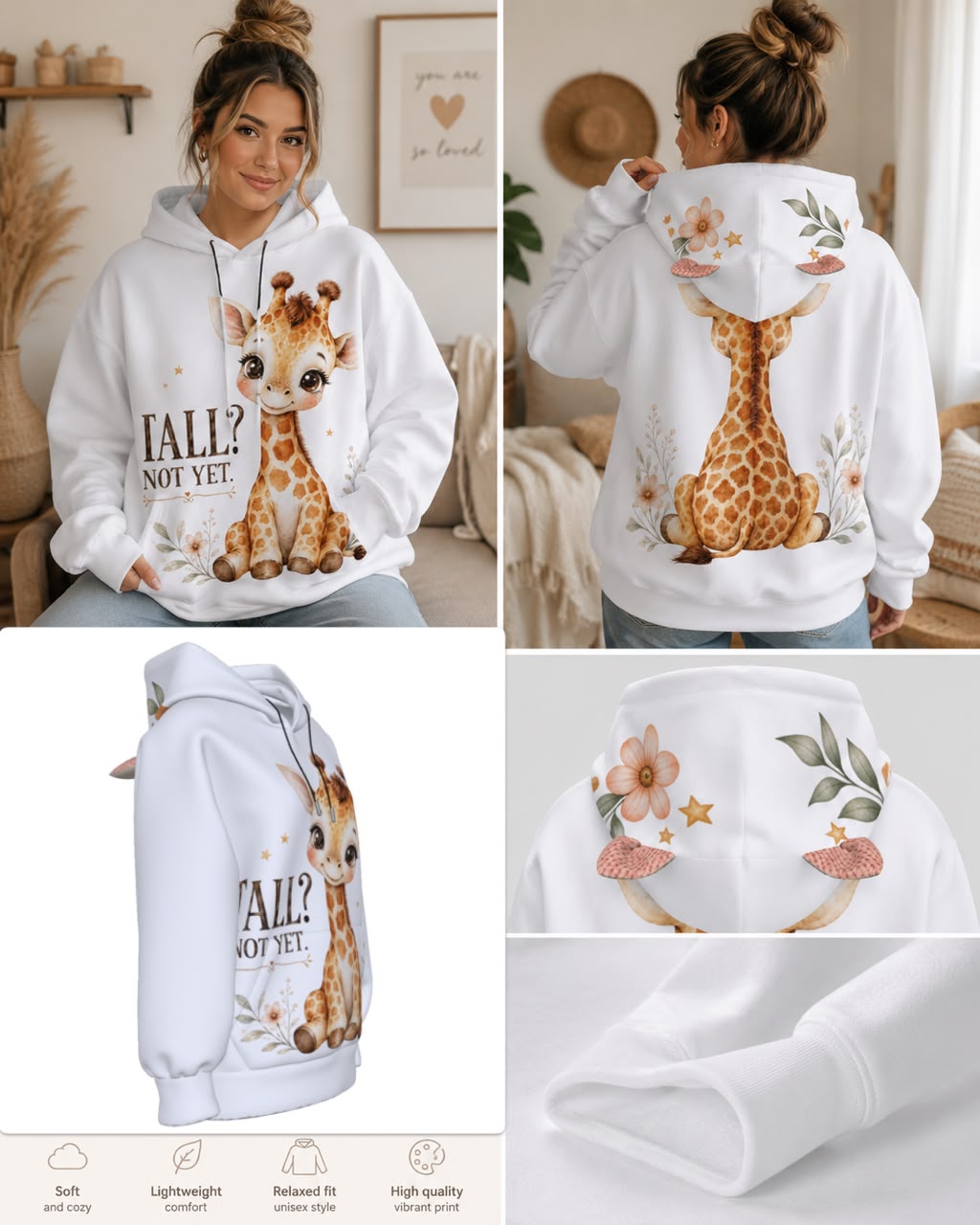 Tall? Not Yet Women’s Giraffe Hoodie with Ears