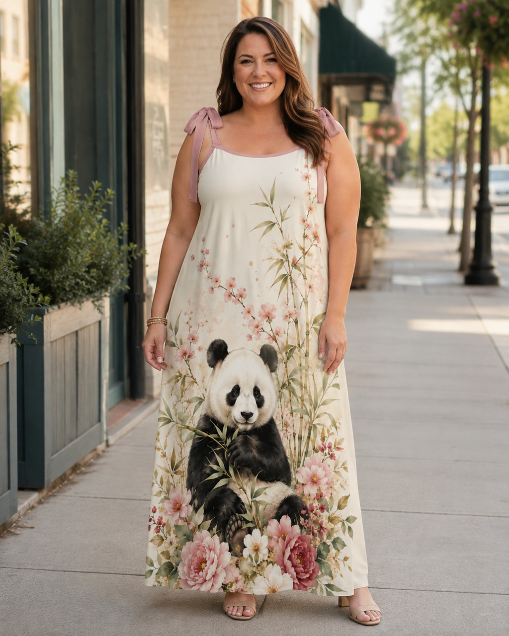 Blush Panda Garden Maxi Dress – Floral Panda Dress