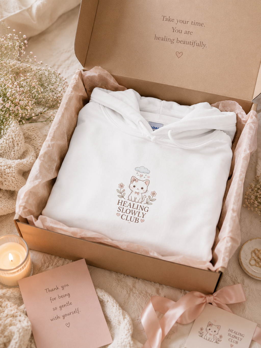 Rainy Day Comfort Cat Hoodie – Mini Story Collection