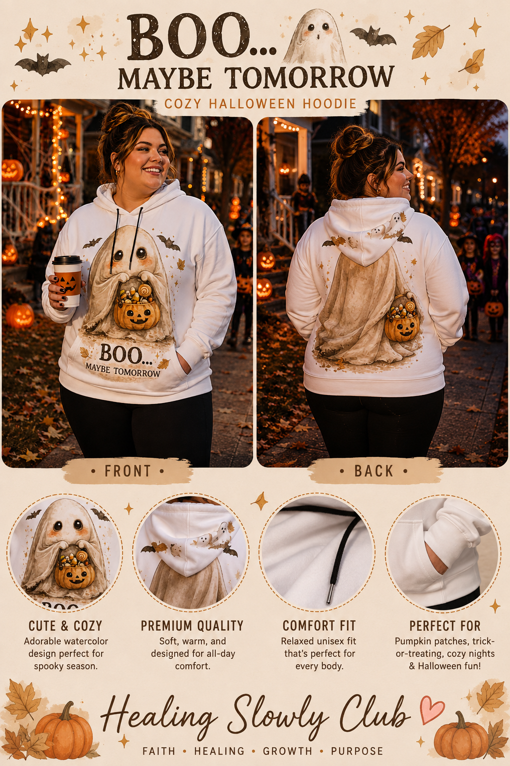 All-Over Print Women’s Hoodie With Decorative Ears