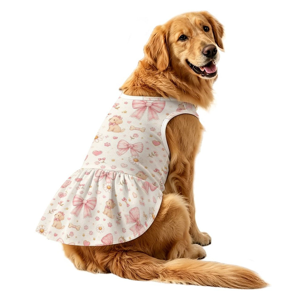 Pink Bow Garden Pet Dress – Plus Size Ruffle Dress