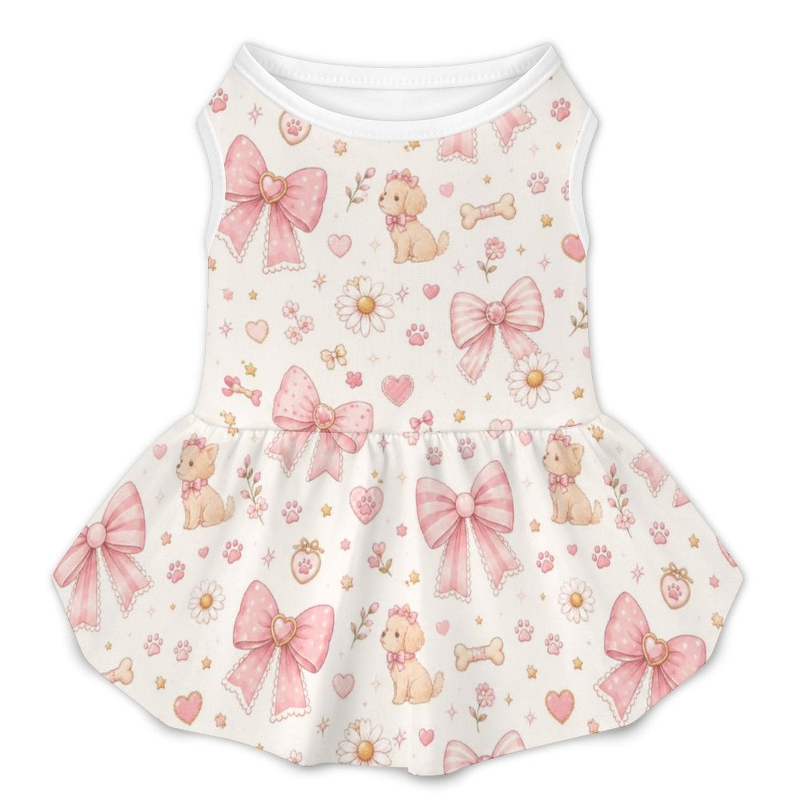 Sweet Bow Ruffle Dog Dress – Small Dog Sizes 2XS–L
