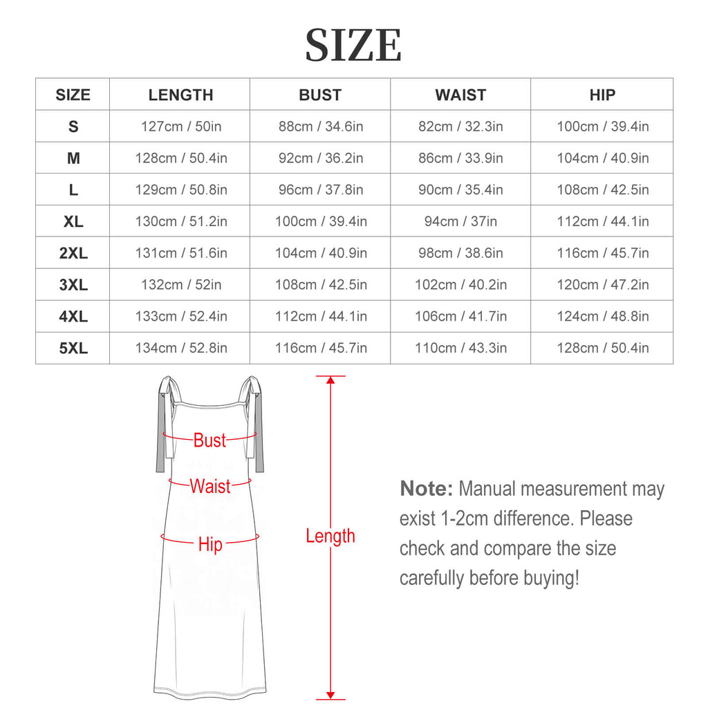 180gsm Ankle-length Slip Dress with Straps(All-Over Printing)