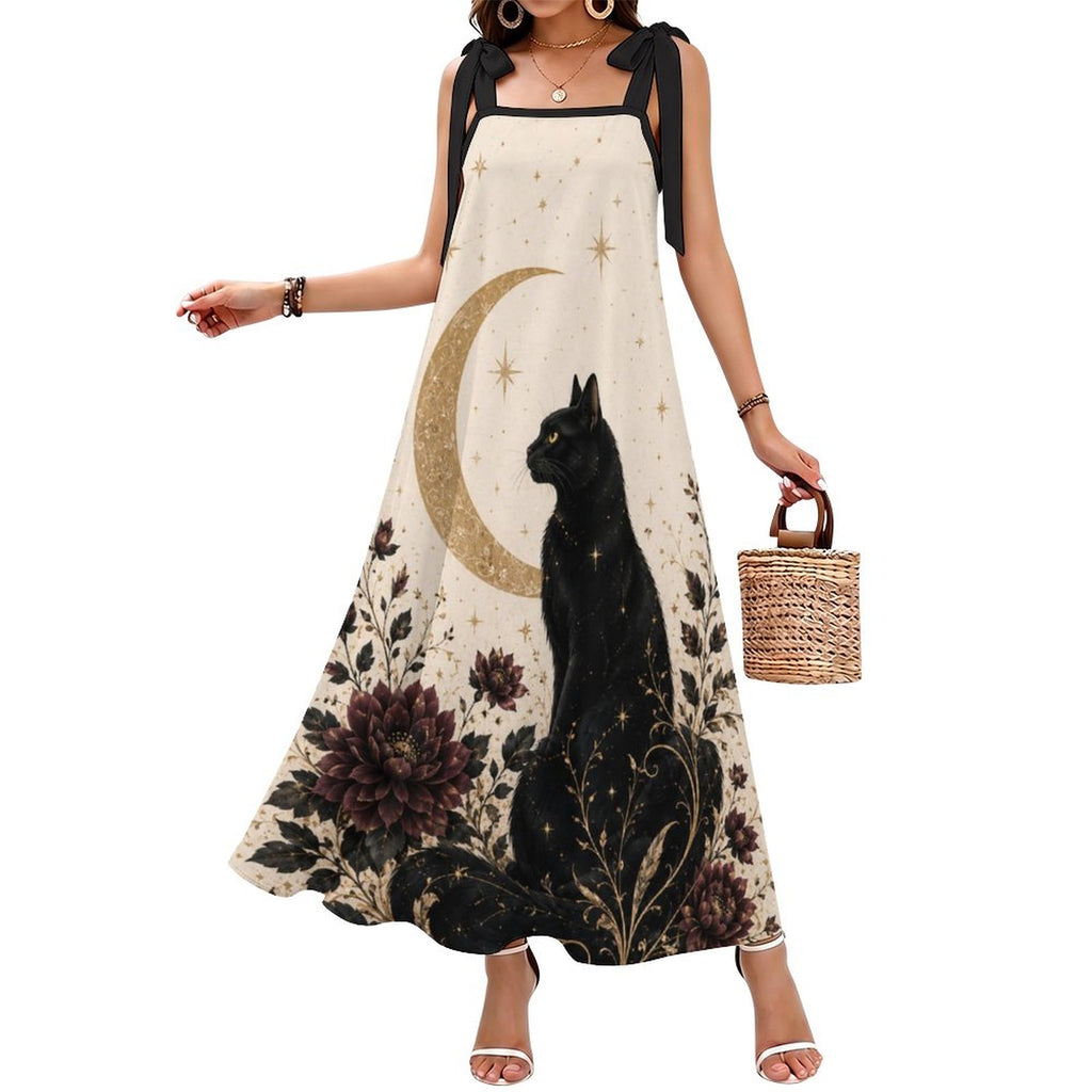 180gsm Ankle-length Slip Dress with Straps(All-Over Printing)