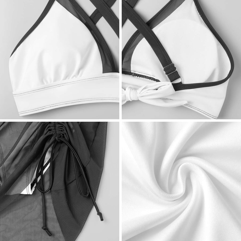 190gsm Netted Swimsuit Set For Women(All-Over Printing)