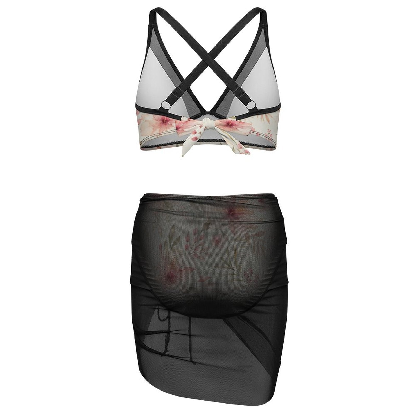 190gsm Netted Swimsuit Set For Women(All-Over Printing)