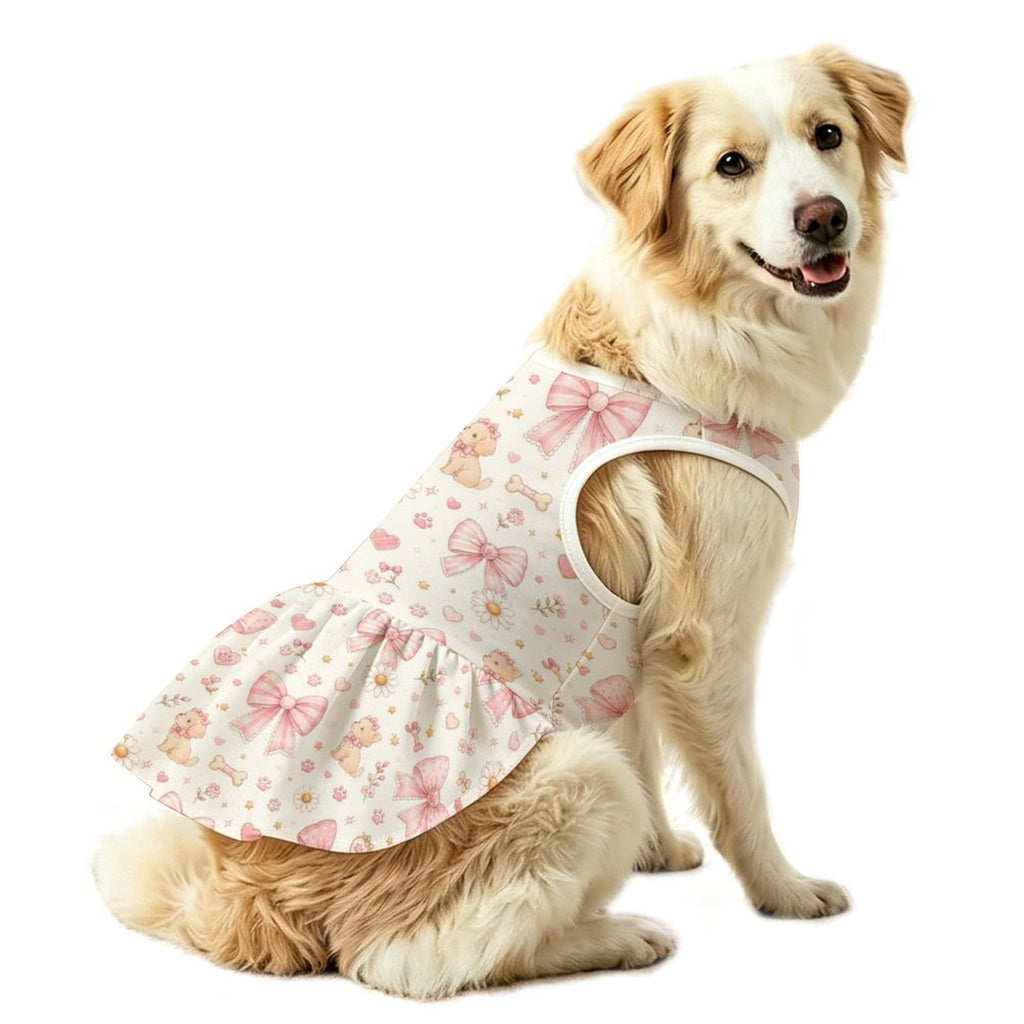 Pink Bow Garden Pet Dress – Plus Size Ruffle Dress