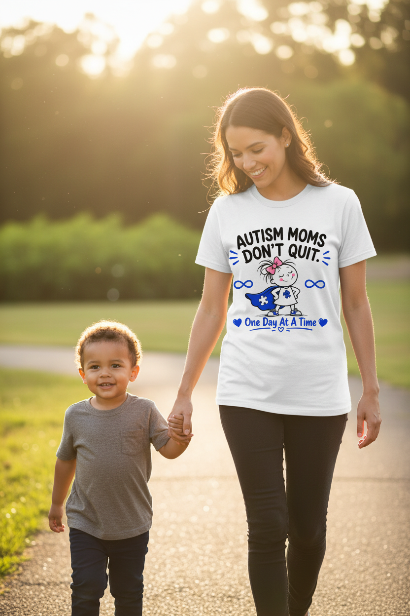 Autism Moms Don’t Quit T-Shirt | Autism Mom Gift
