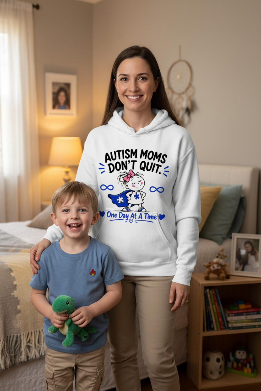 Autism Moms Don't Quit Hoodie | One Day At a Time