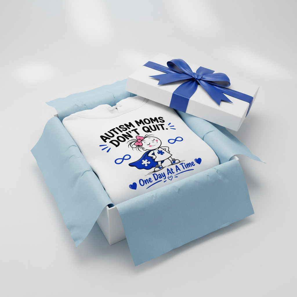 Autism Mom Hoodie – One Day at a Time | Inspirational Unisex Sweatshirt