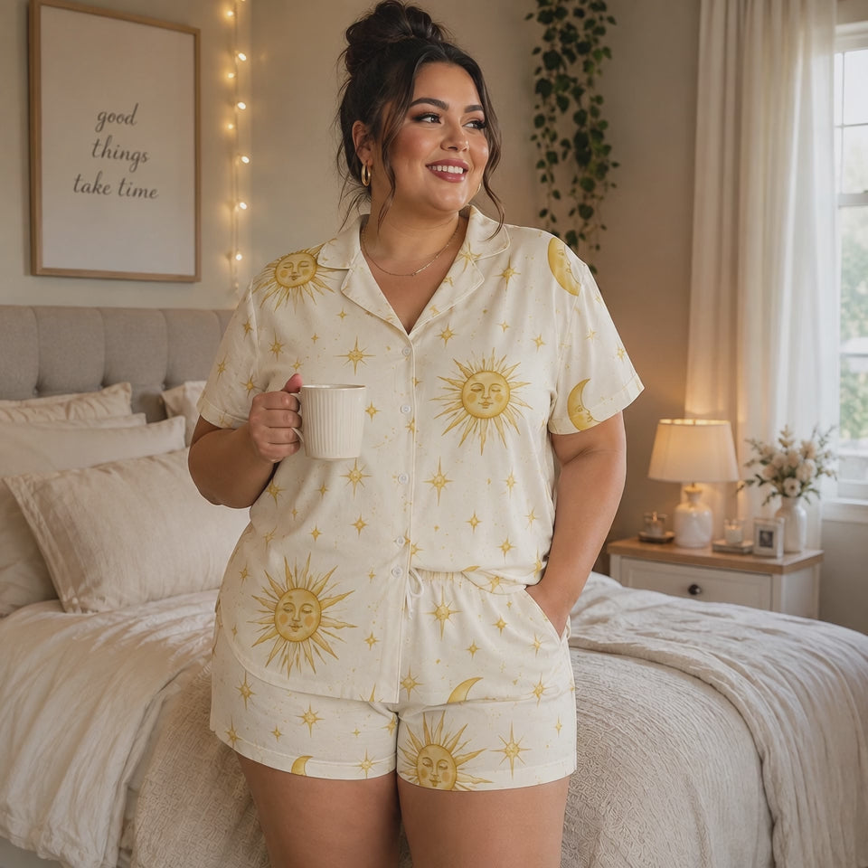 Sunshine Bestie Satin Pajama Set