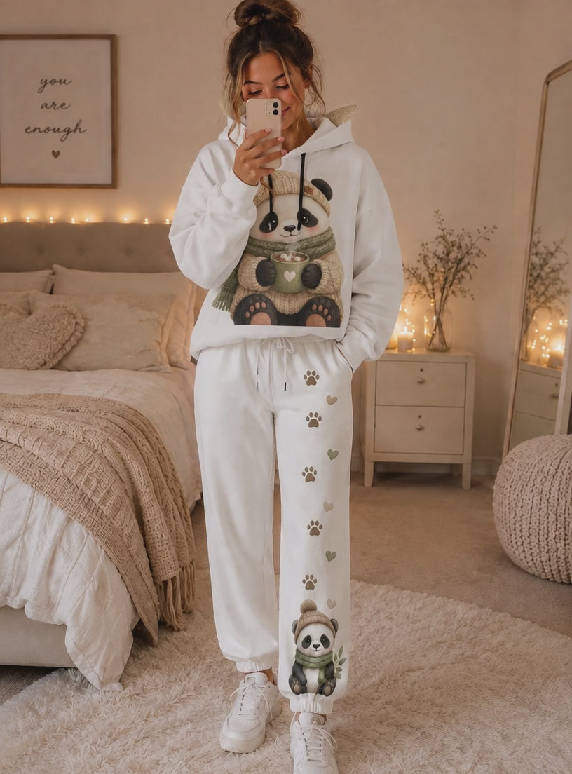 Cozy Panda Unisex Fleece Joggers – Soft & Warm | Healing Slowly Club