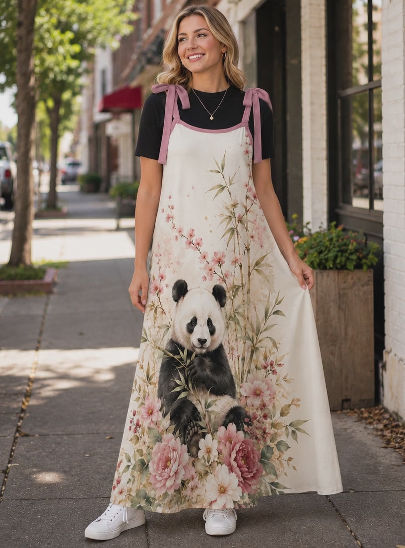 Blush Panda Garden Maxi Dress – Floral Panda Dress