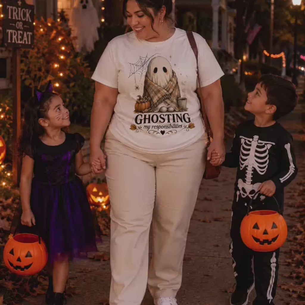 Ghosting My Responsibilities T-Shirt | Funny Halloween Ghost Tee
