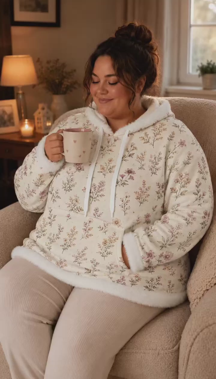 Healing Flowers Cozy Fleece Hoodie