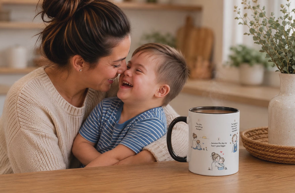 Heartfelt Mother and Child Illustration Mug | Accent Coffee Mug