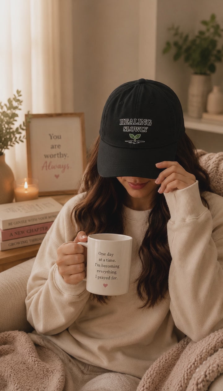Healing Slowly Embroidered Cap | Recovery & Growth Hat