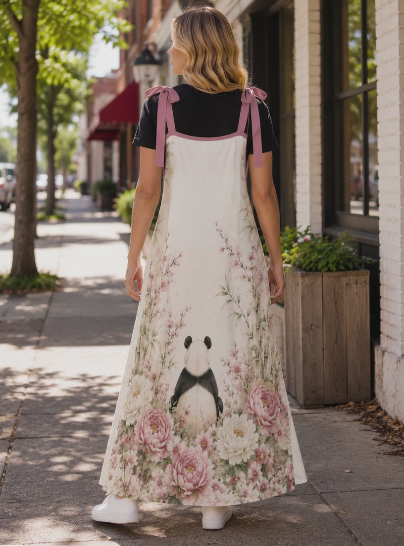 Blush Panda Garden Maxi Dress – Floral Panda Dress