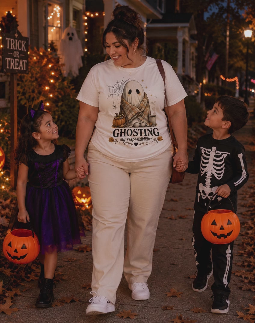 Ghosting My Responsibilities™ Cute Halloween T-Shirt