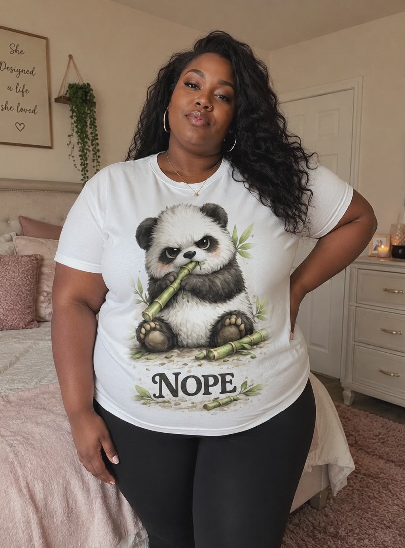 🐼 NOPE Panda Watercolor Graphic Tee | Cute Panda Shirt for Animal Lovers