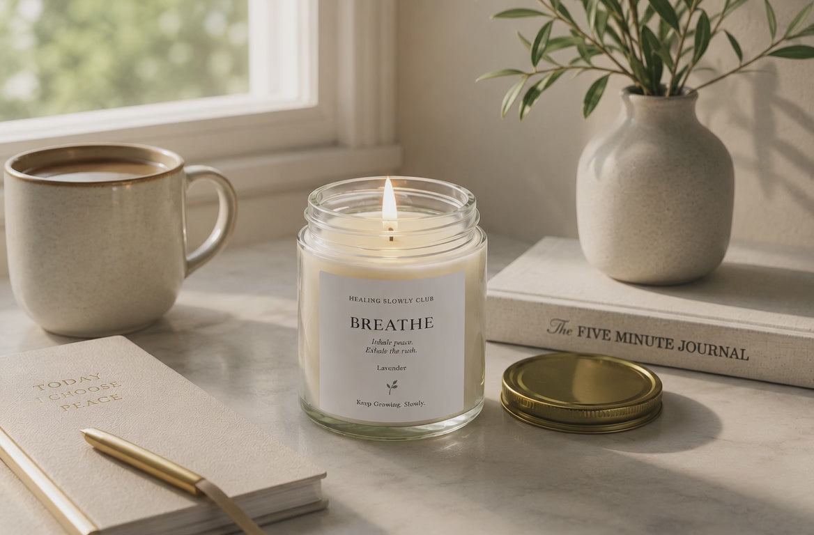 BREATHE Lavender Ritual Candle | Healing Slowly Club