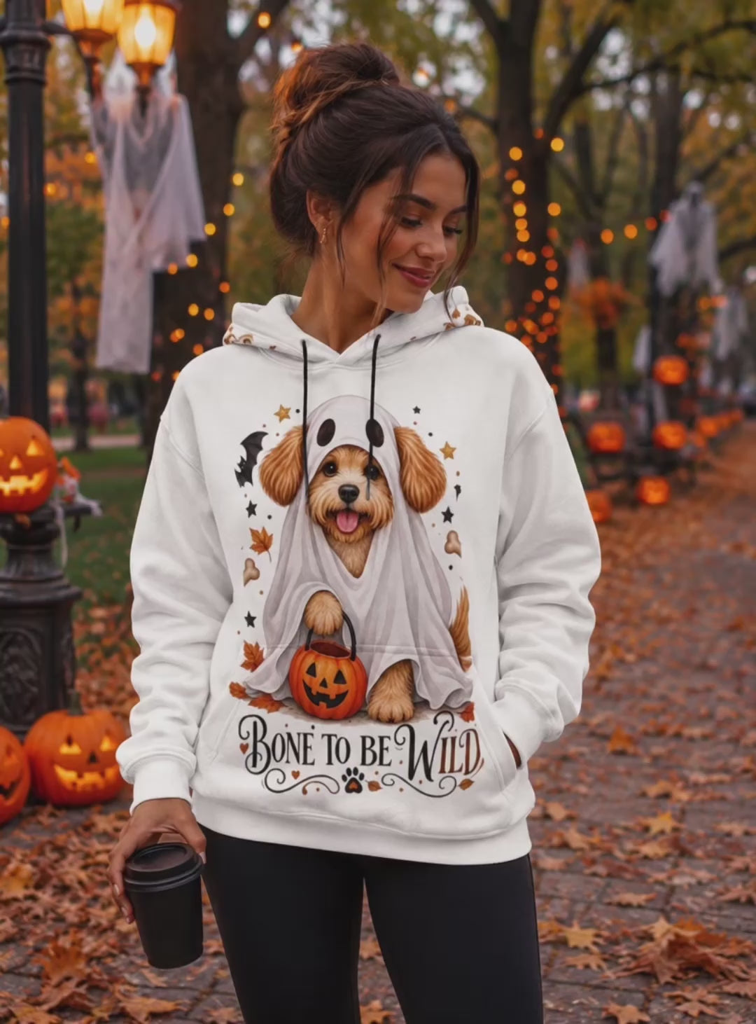 Ghost Dog Halloween Hoodie With Ears | Bone To Be Wild