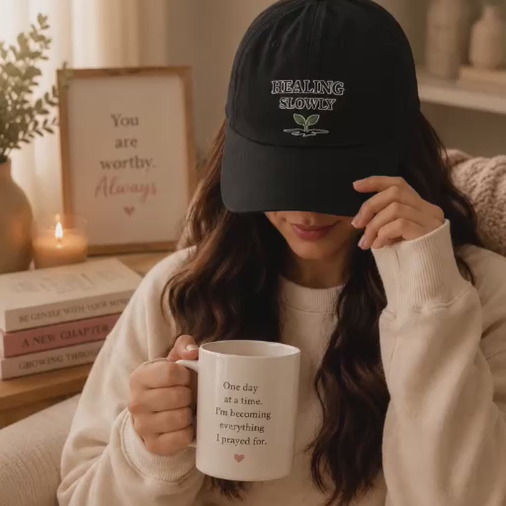 Healing Slowly Embroidered Cap | Recovery & Growth Hat